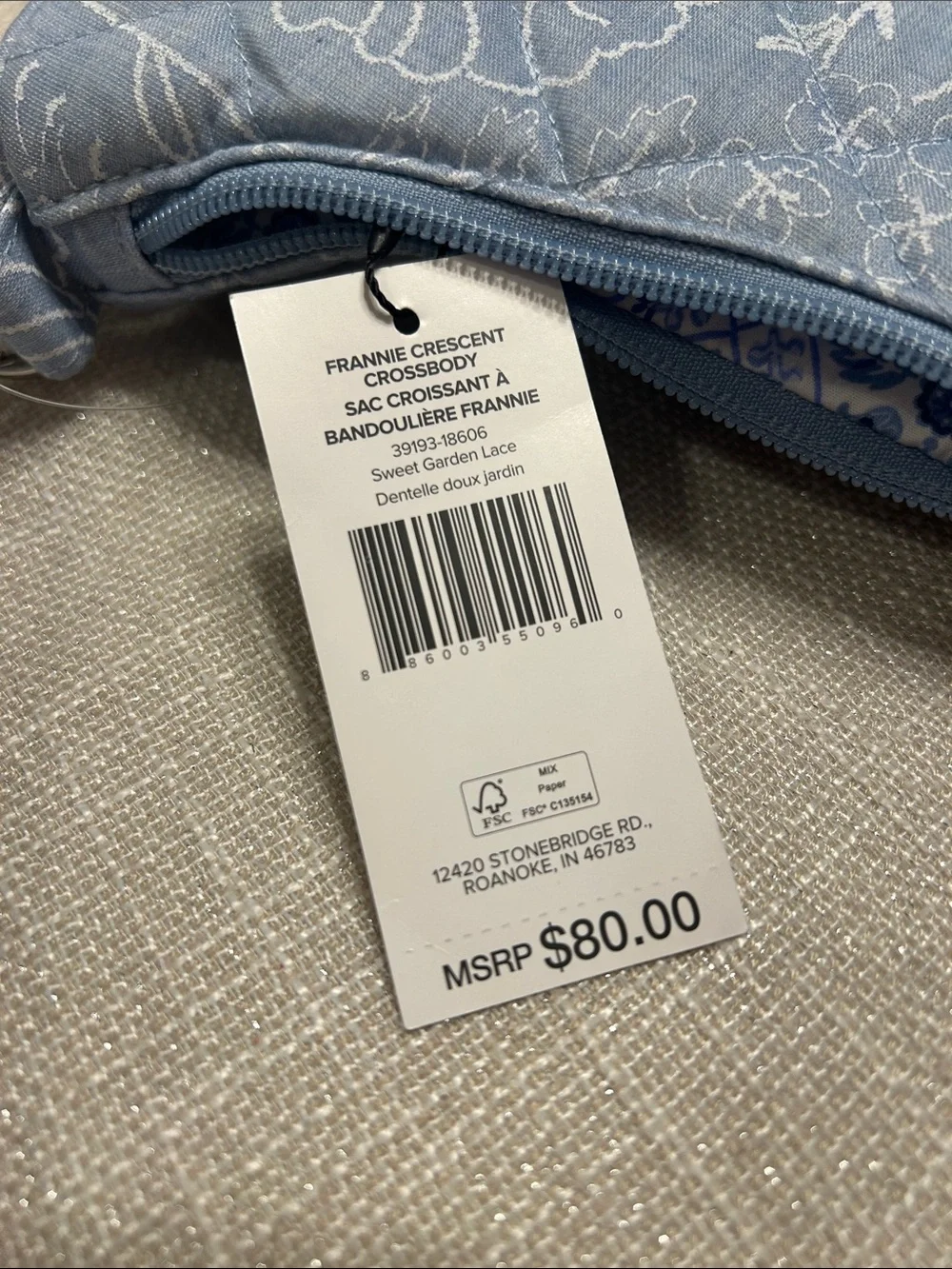 Vera Bradley Light Blue Floral Quilted Crossbody - Picture 3 of 3